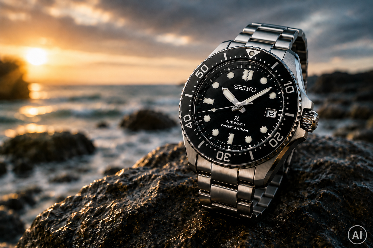 Seiko ur i elegant produktmiljø med japansk design, præcision og eksklusiv urstemning hos Petersen Ure Smykker.