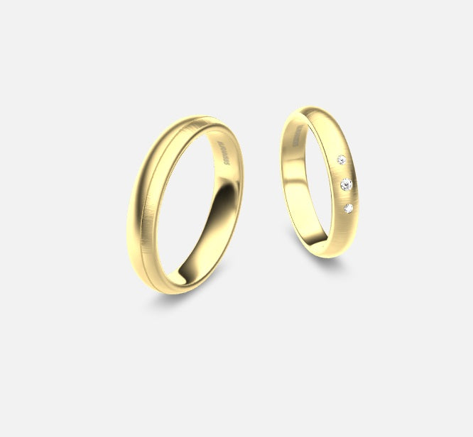 Vielsesringe fra Nuran design selv 14 kt