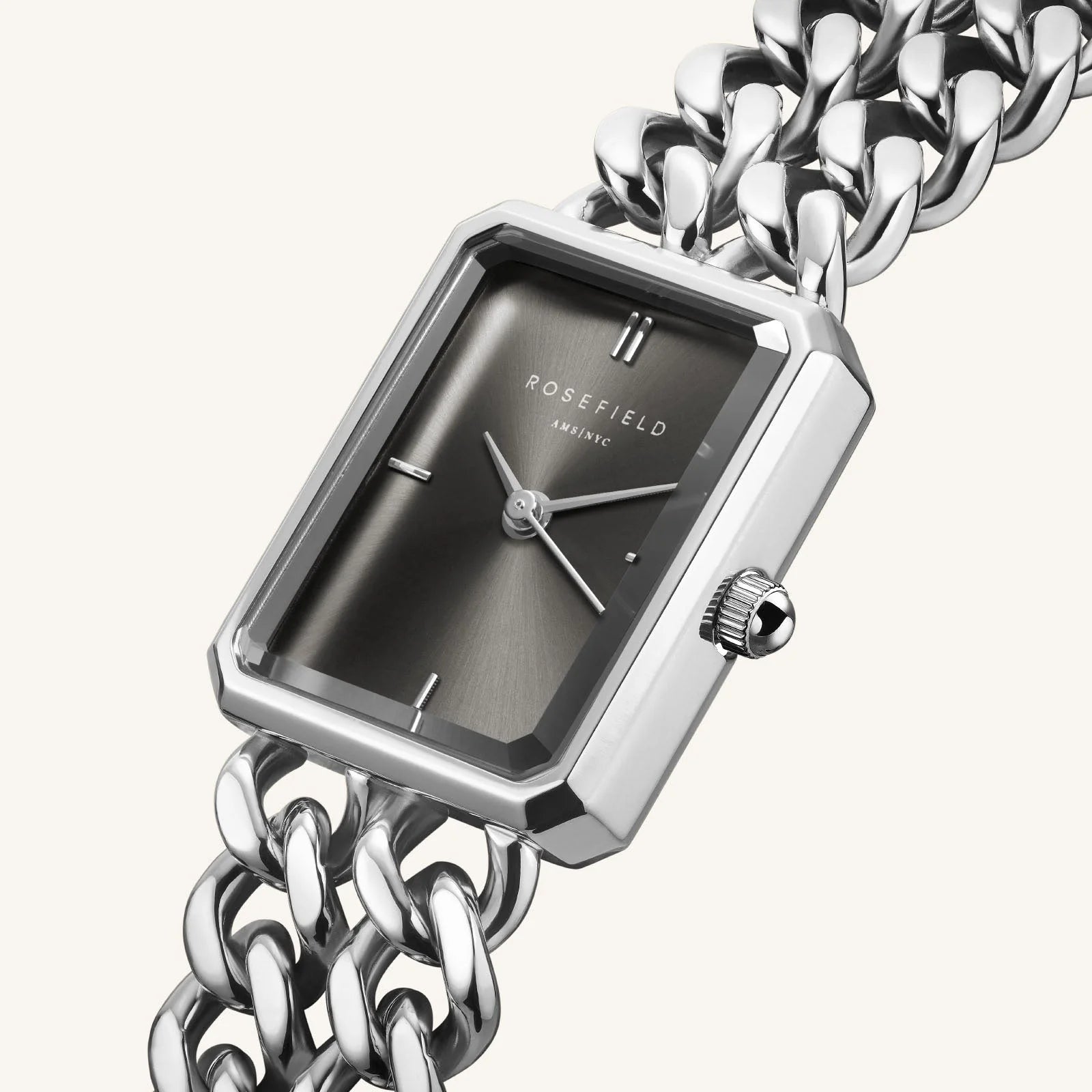 Rosefield Studio Double Chain Silver, fra Rosefield