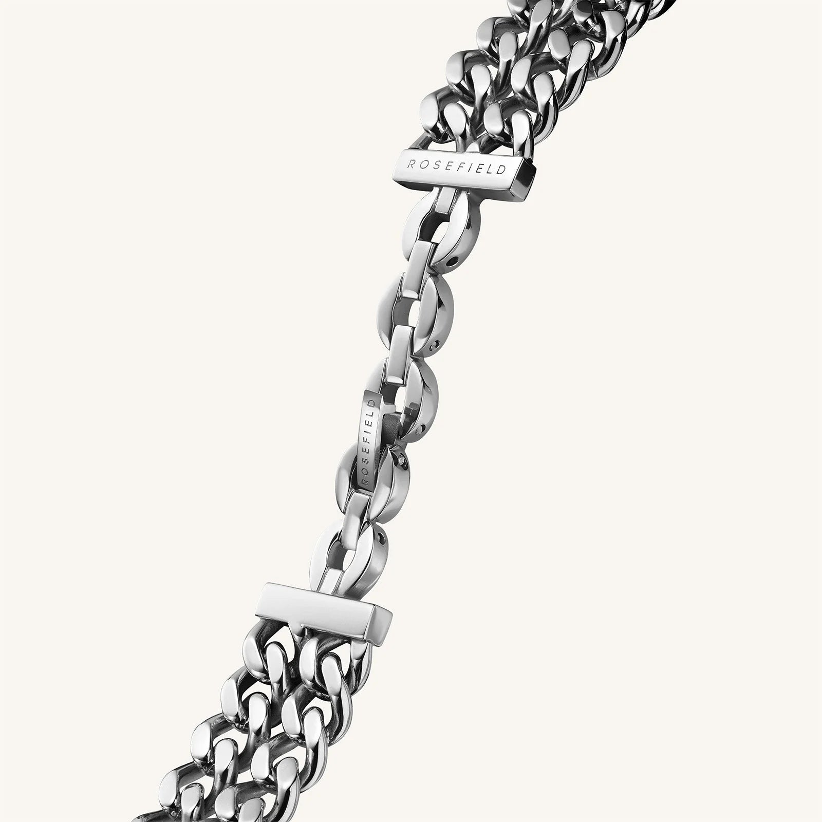 Rosefield Studio Double Chain Silver, fra Rosefield