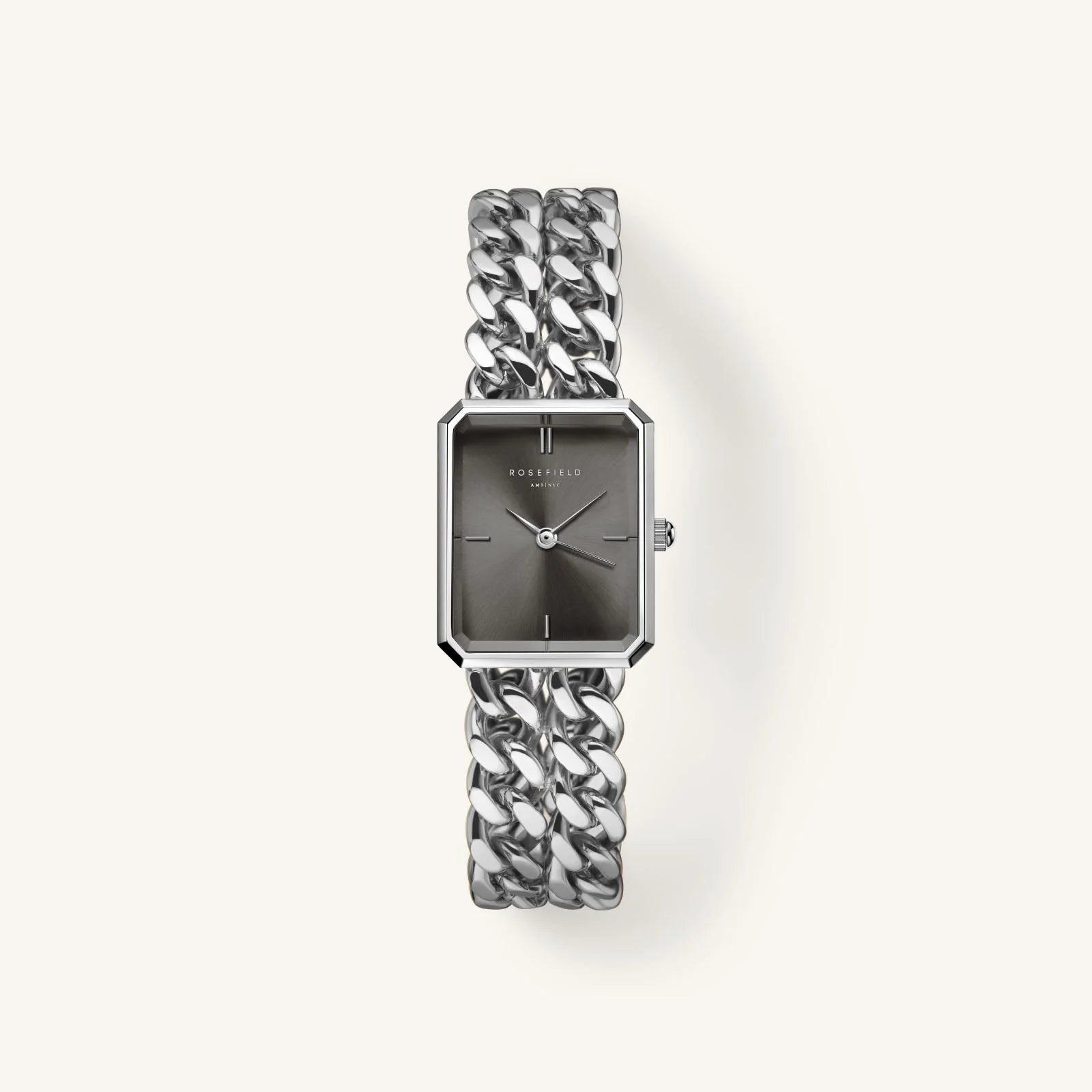 Rosefield Studio Double Chain Silver, fra Rosefield