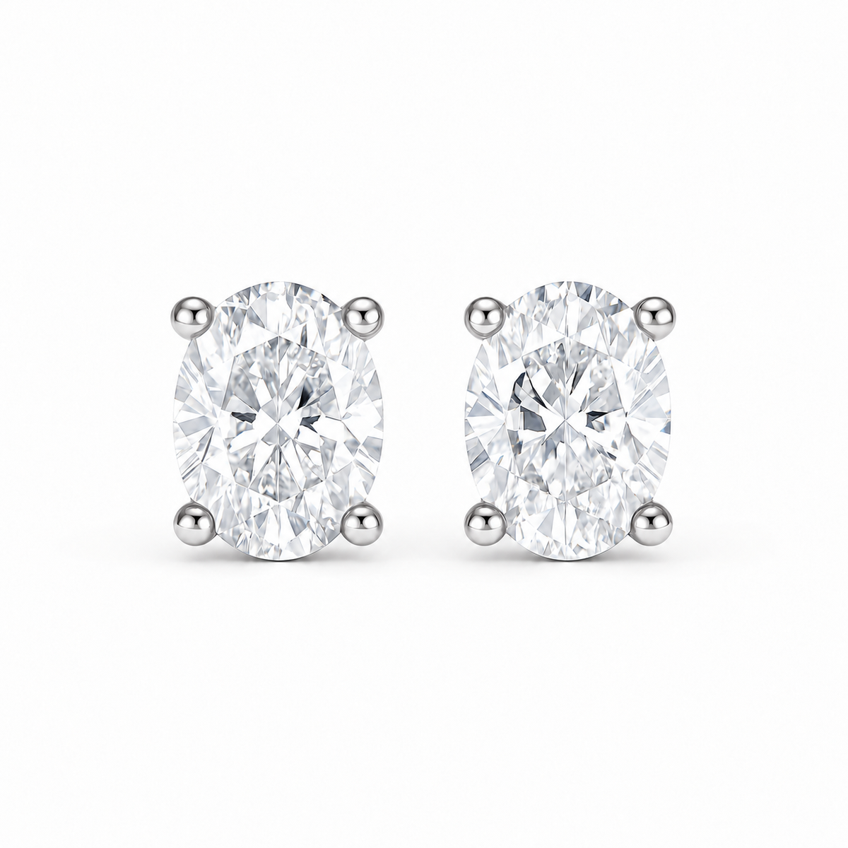 Solaris lab. diamond - Øreringe 14KT m. 2x0.50ct Hvidguld