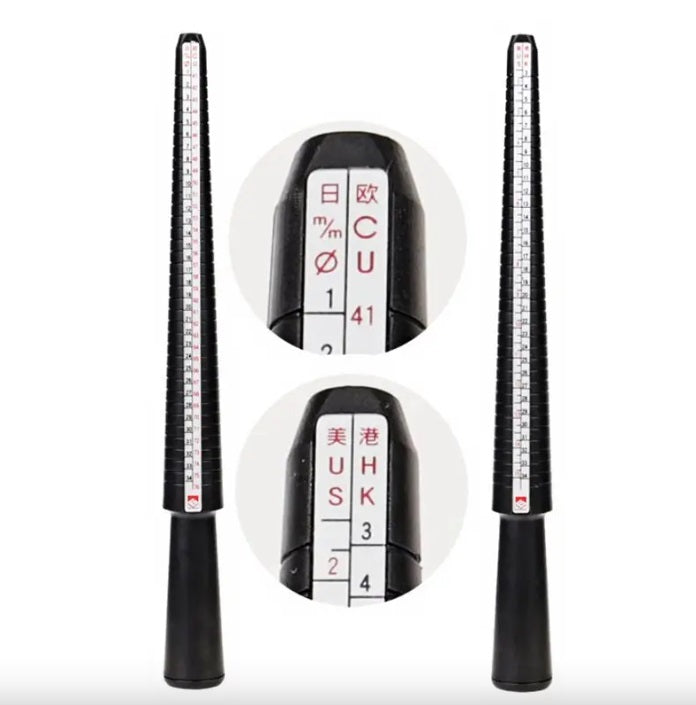 Ringmåler sæt. Ringrigle og ringmåler, fra ure-smykker.dk