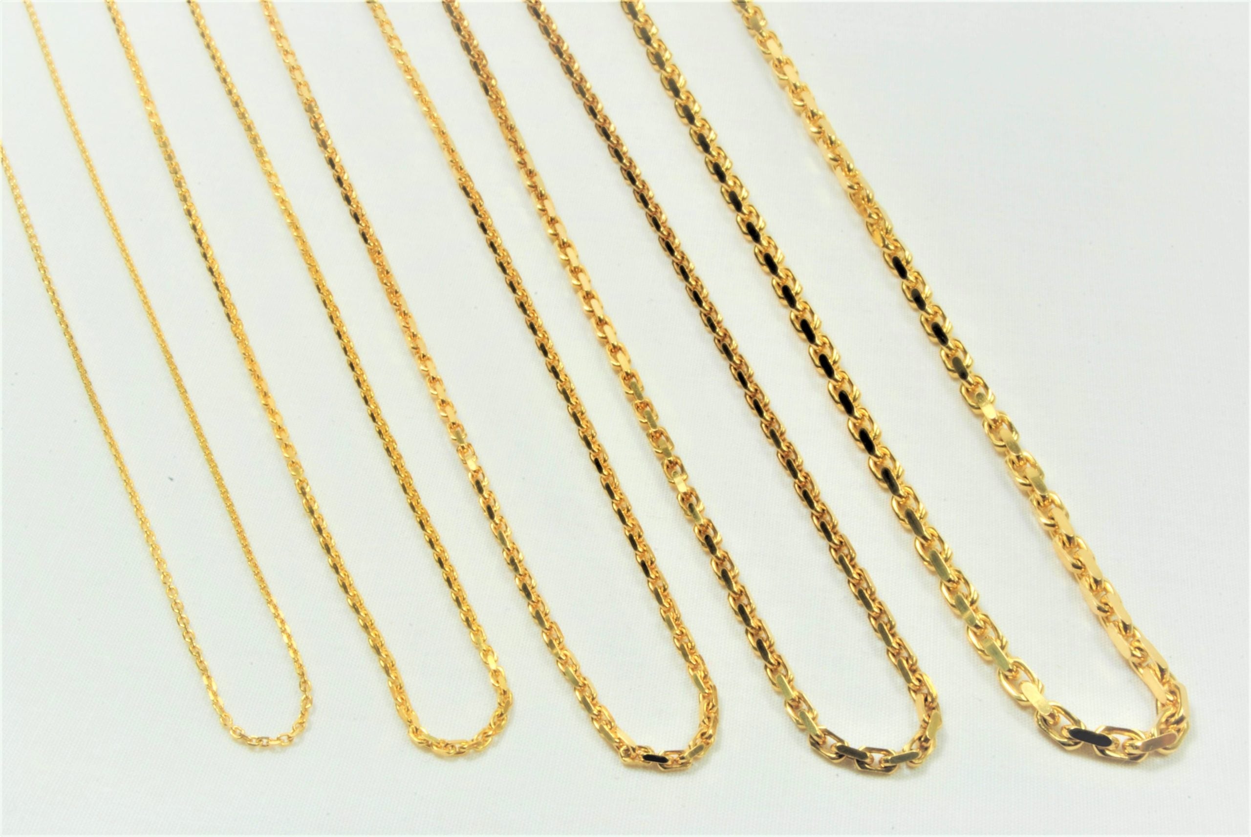 8Kt Guld anker facet halskæde 55cm, i gold, til female; male; unisex, fra BNH