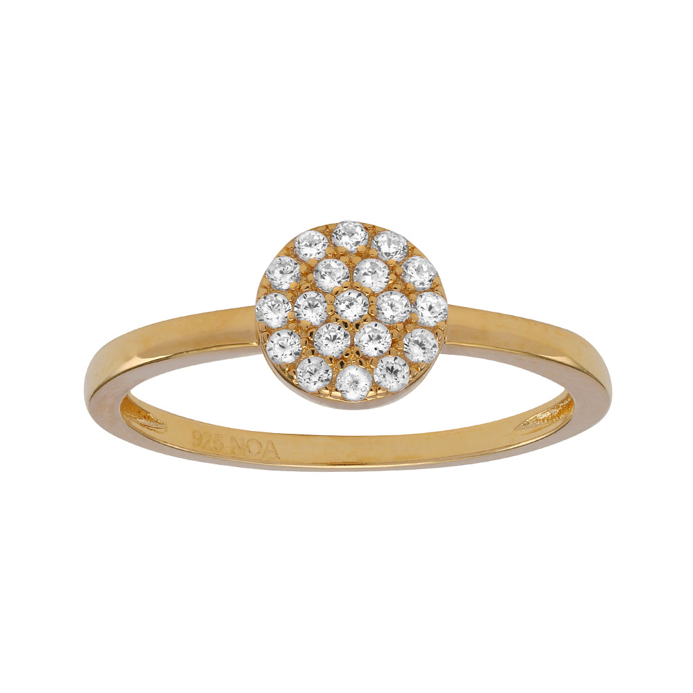 Forgyldt ring ANNIENOR med CZ rund 6mm Str.60, fra Joanli Nor