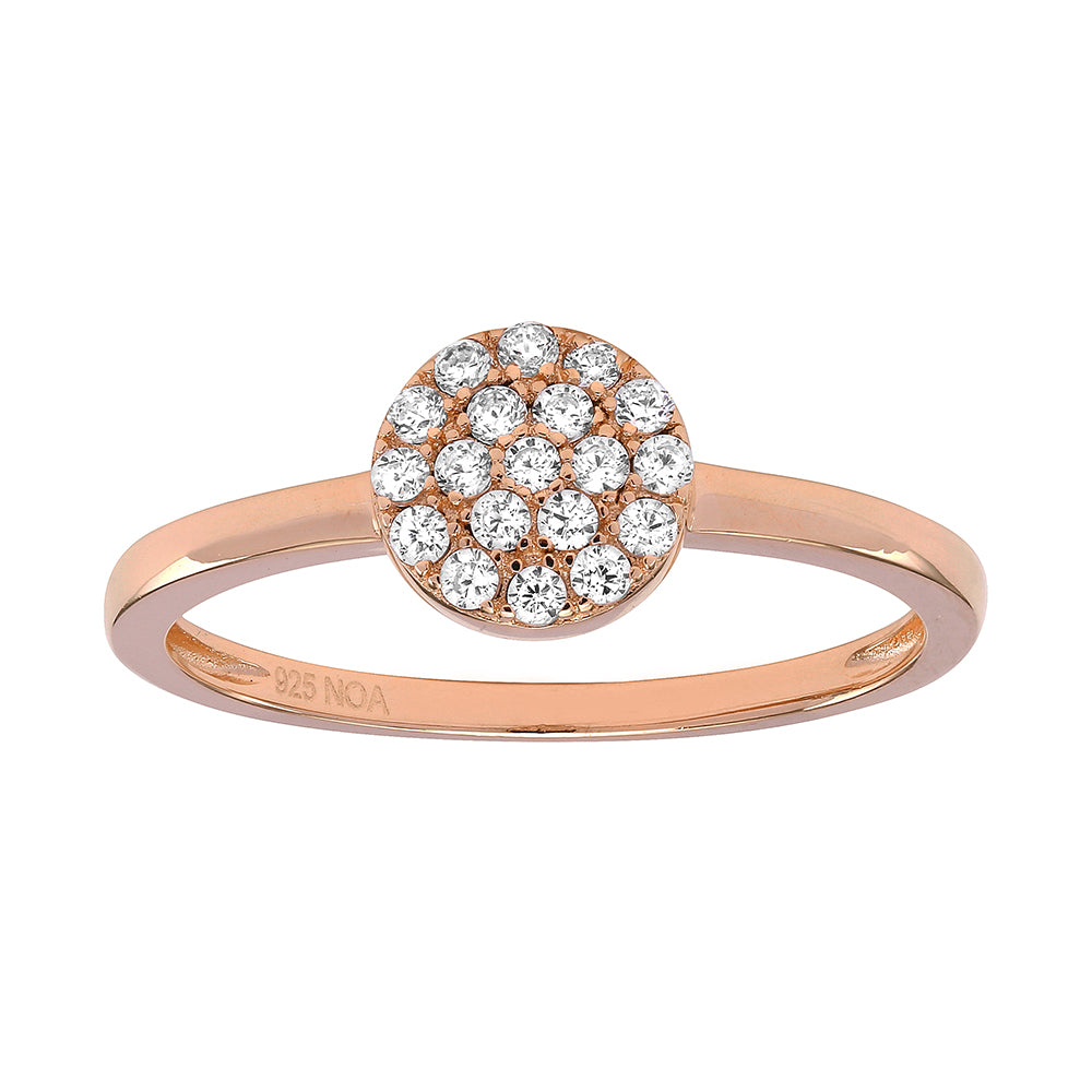 Rosaforgyldt ring ANNIENOR med CZ rund 6mm Str.52, fra Joanli Nor