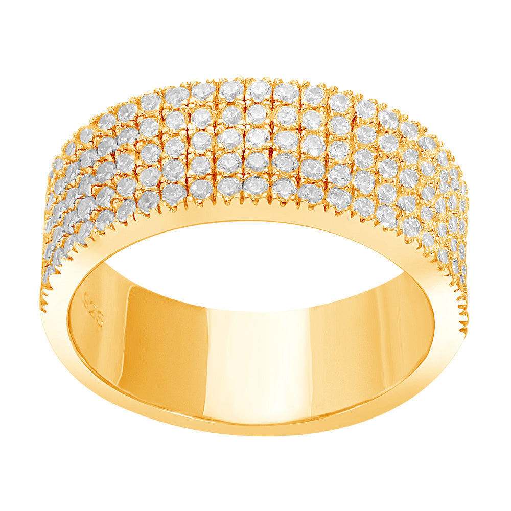 Forgyldt ring ADINANOR 5 rækker cz. Str.50, fra Joanli Nor