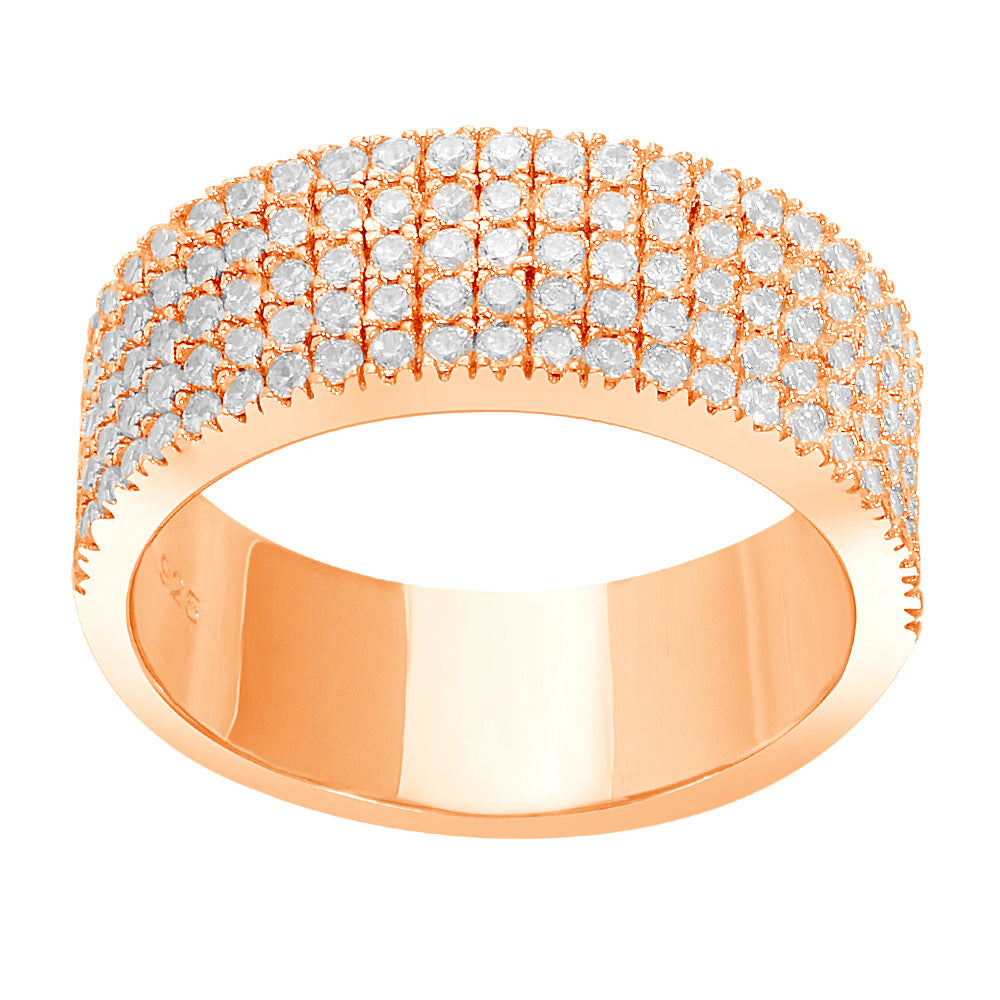 Rosaforgyldt ring ADINANOR 5 rækker cz. Str.54, fra Joanli Nor
