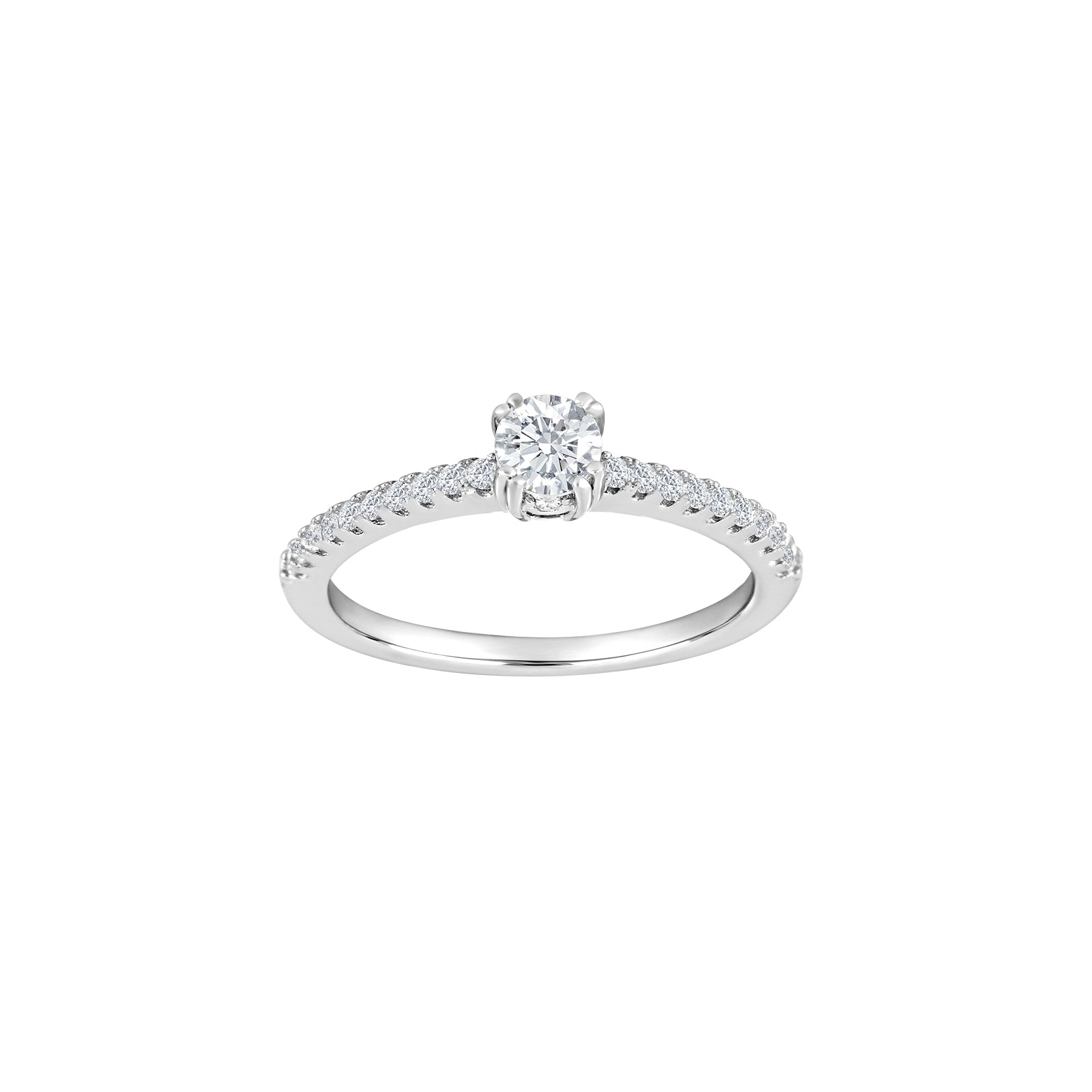 Joanli Nor Rhodineret sølvring ElleNor D 4 mm Str.58, 925 sterlingsølv med rhodineret overflade, kubisk zirkonia, Ringstørrelse 58, 4 mm