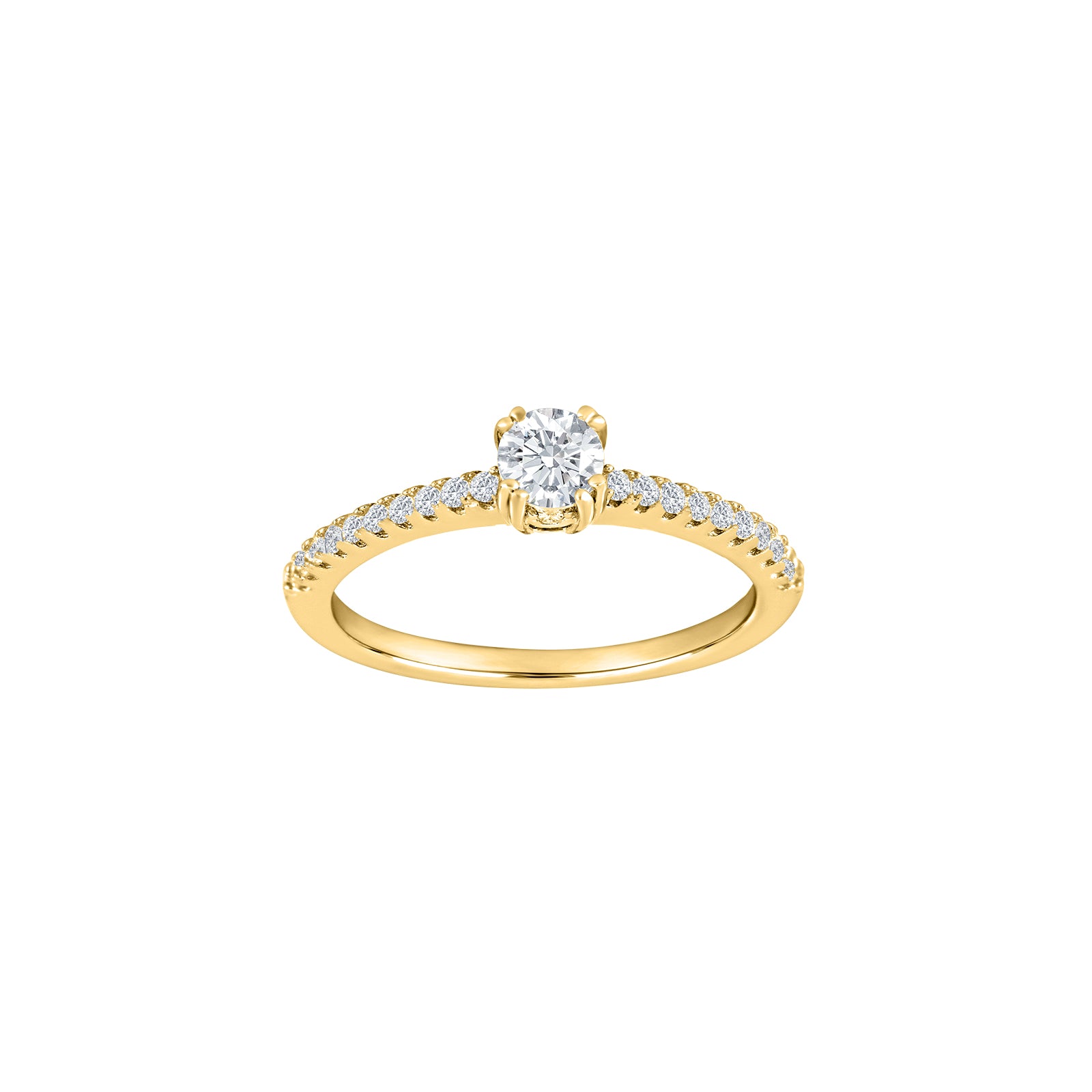 Joanli Nor ring ElleNor D 4 mm Str.60 i forgyldt sølv, 925 sterlingsølv med 18 karat forgyldning, kubisk zirkonia, Ringstørrelse 60, 4 mm