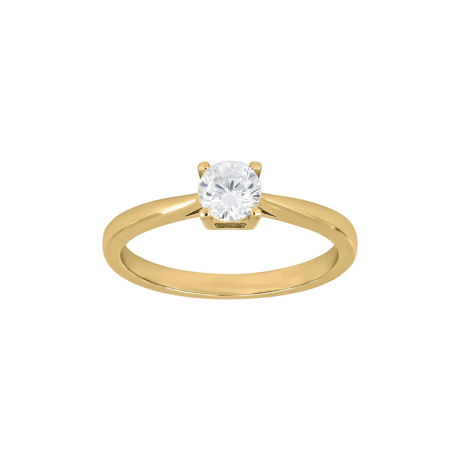Joanli Nor ring 5 mm grabbefatning HegeNor Str.56 i forgyldt sølv, 925 sterlingsølv med 18 karat forgyldning, kubisk zirkonia, Ringstørrelse 56, 5 mm