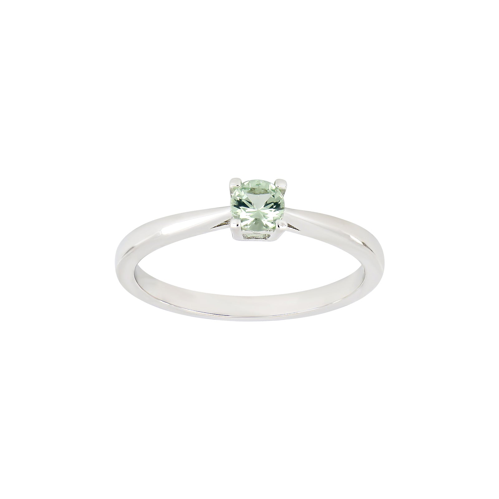 Rhd. sølv ring 4mm lysegrøn HELENNOR Str.54, fra Joanli Nor