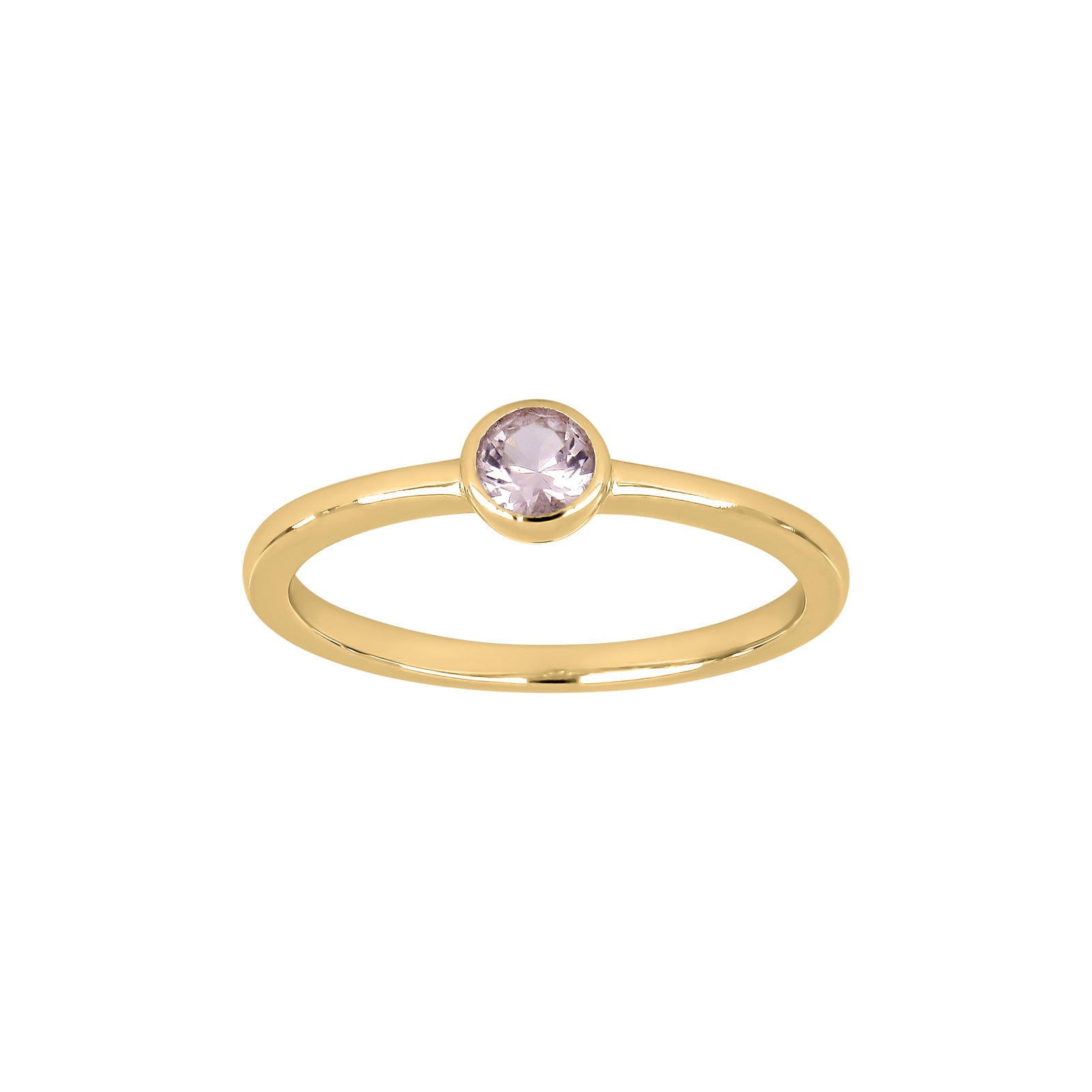 Forgyldt sølv ring 4mm lyserød HILDANOR Str.54, fra Joanli Nor