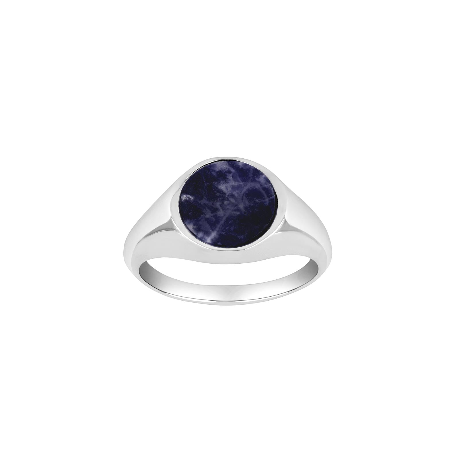 SON Rhod. sølvring med sodalite Str.62 – Ring i rhodineret sølv fra SON of NOA – Varenr. '10670070962