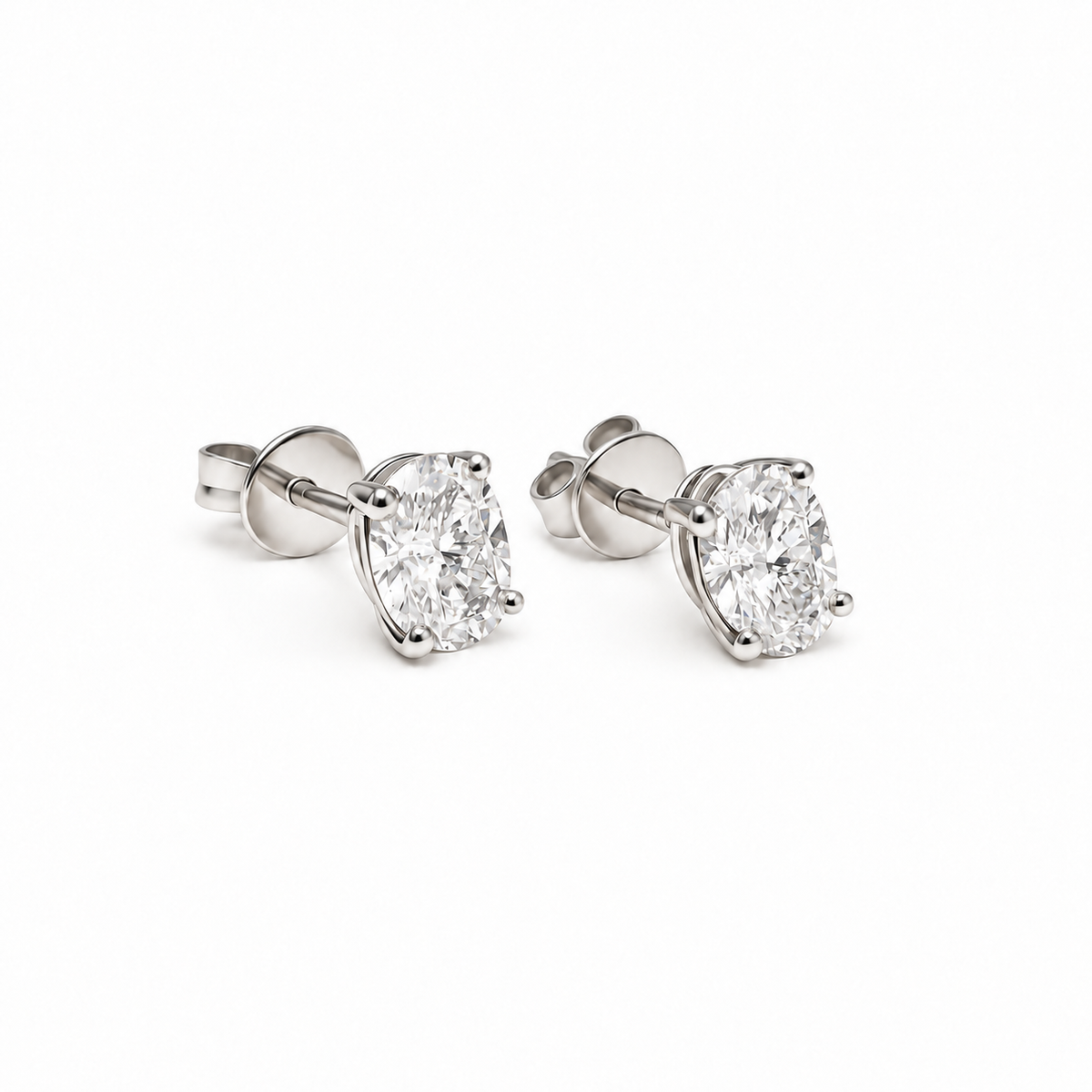 Solaris lab. diamond - Øreringe 14KT m. 2x0.50ct Hvidguld