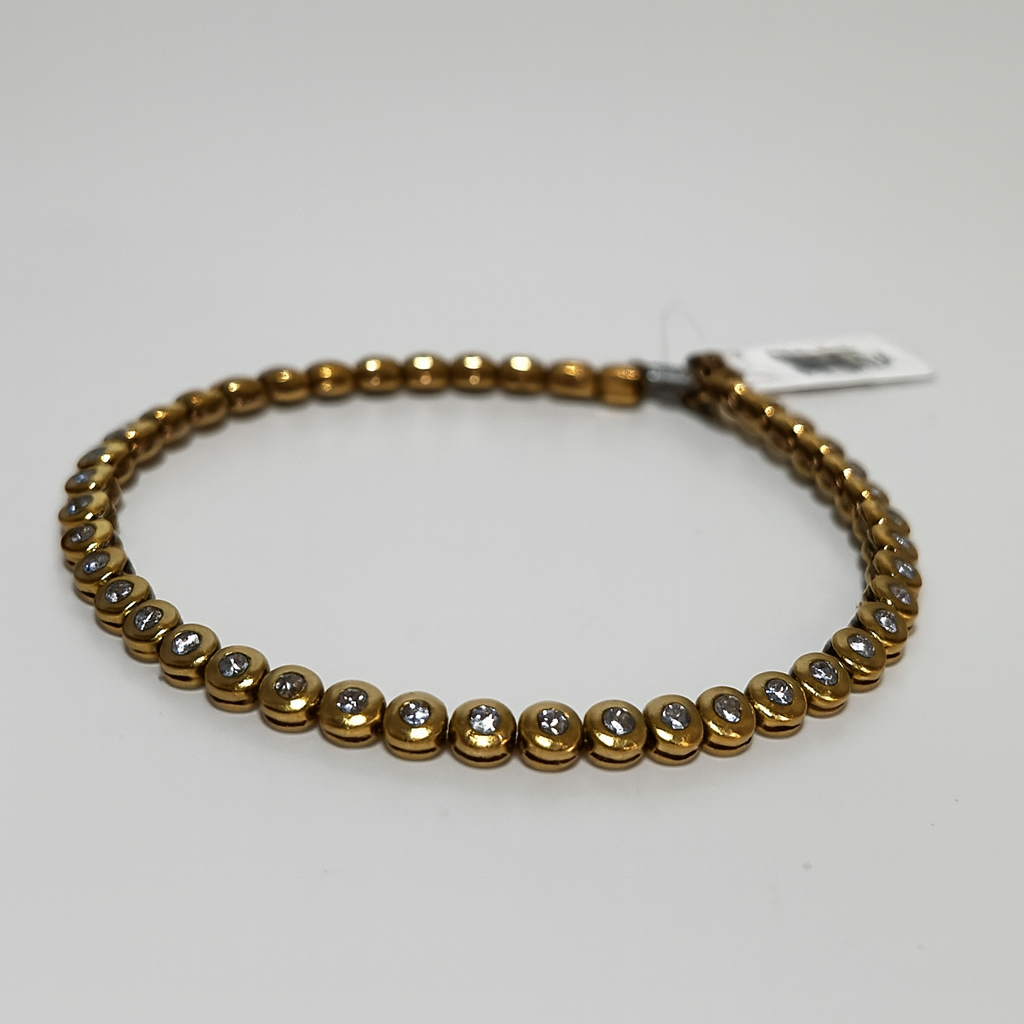 Guld armbånd 8kt M. Zirkonia - 17.5 cm