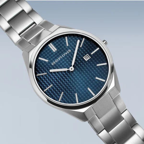 Bering Ultra Slim poleret/børstet sølv 17240-707, fra Bering