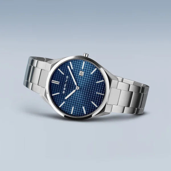 Bering Ultra Slim poleret/børstet sølv 17240-707, fra Bering
