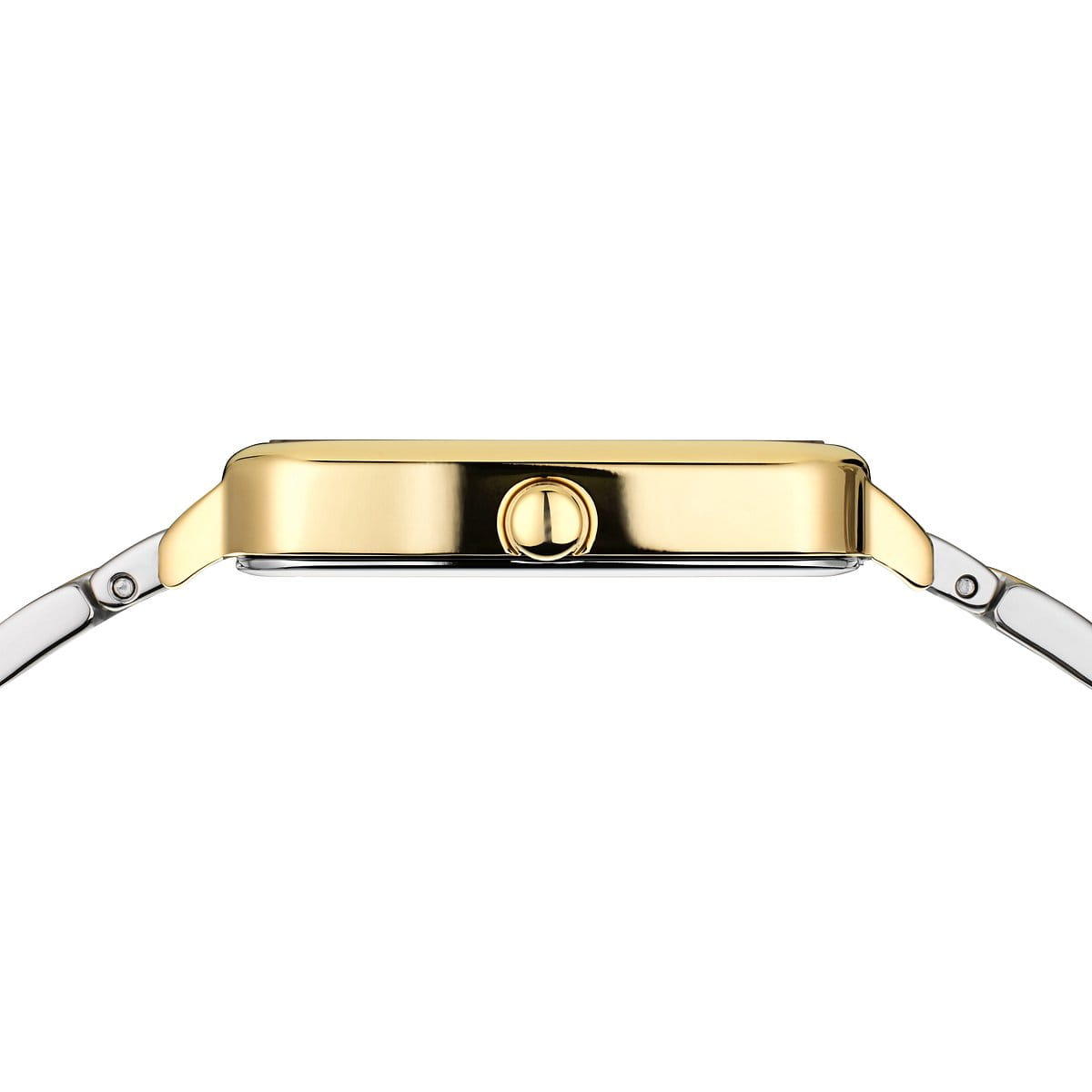 Bering - Classic | poleret guld | 17423-714 set fra siden. bicolor lænke og firkantet skive.