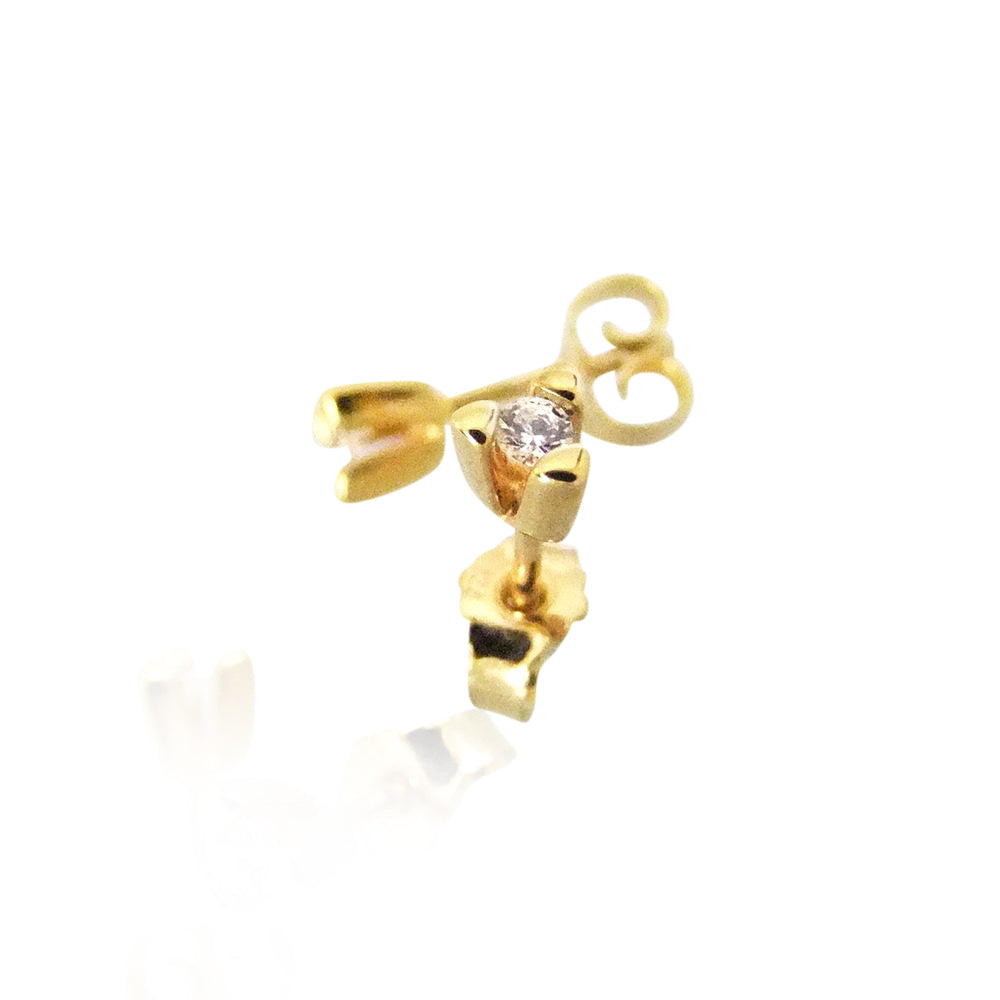 Jan Jørgensen Ørestikker 14 kt. guld 0,15 ct. tw.vvs, i gold; diamond, til female; male; unisex, fra ure-smykker.dk