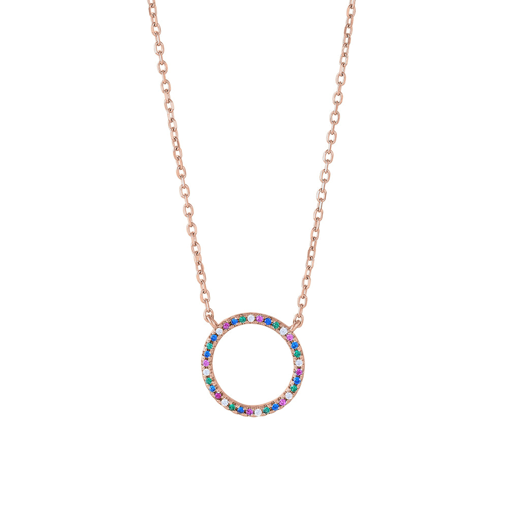 Rosafg Sølv vedhæng FILUCANOR 14mm 42+3cm, fra Joanli Nor