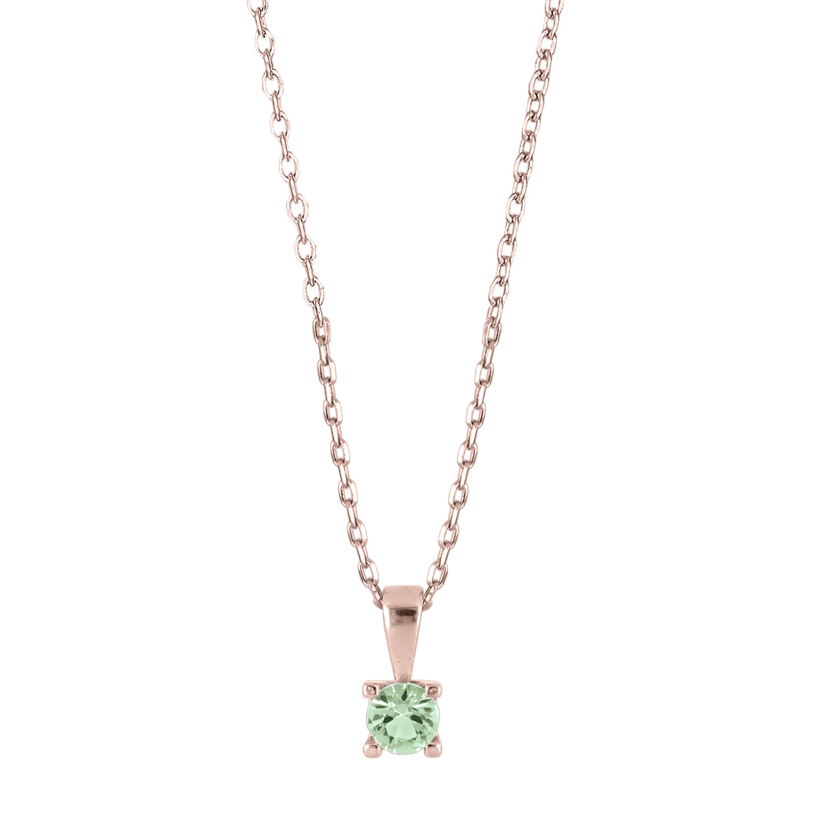 Rosafg Sølv vedhæng lysegrøn 4mm HELENNOR, fra Joanli Nor