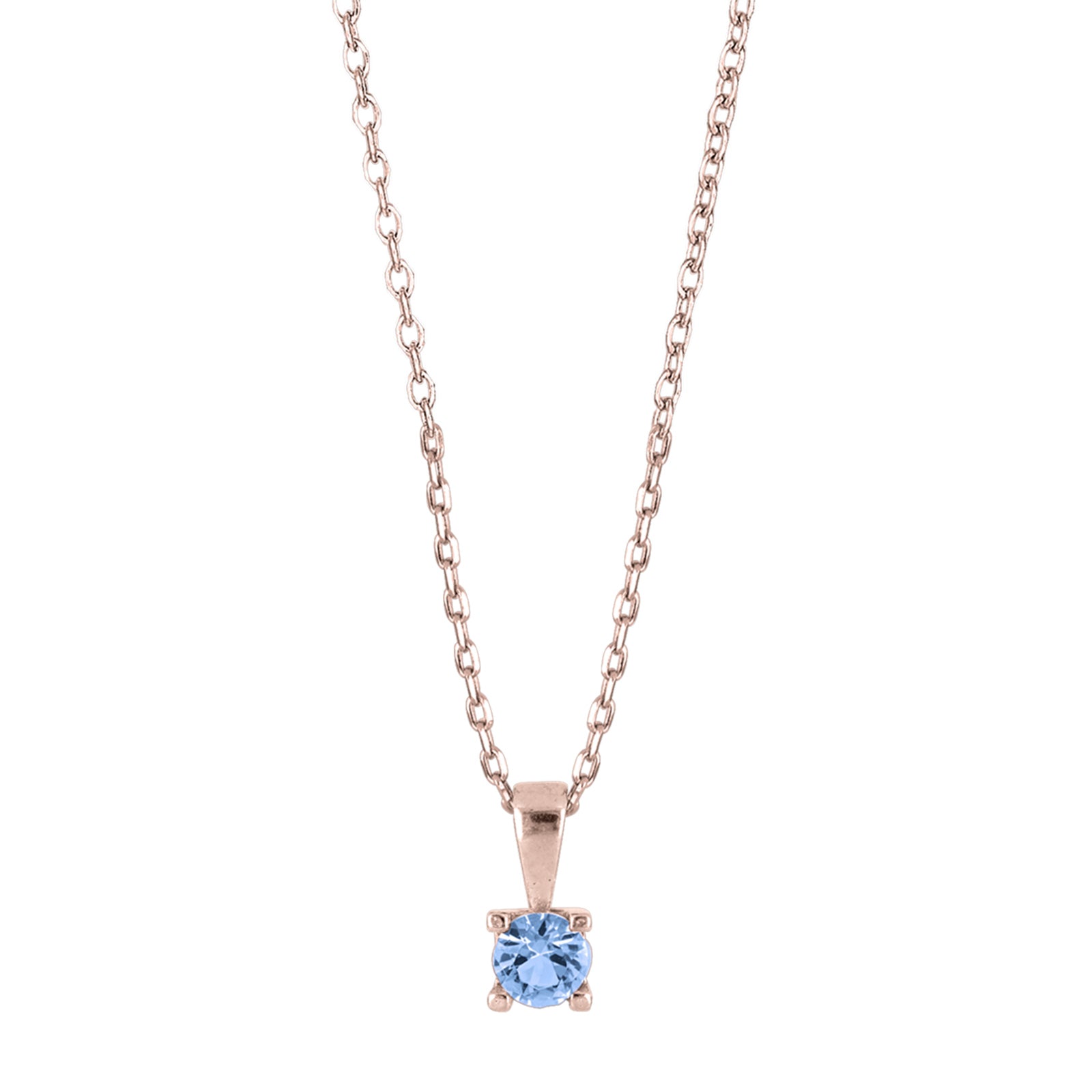 Rosafg Sølv vedhæng lyseblå 4mm HELENNOR, fra Joanli Nor