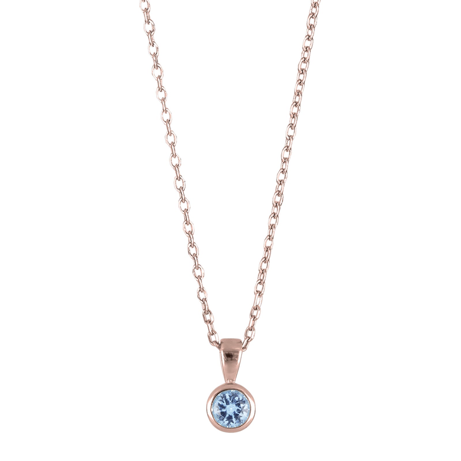 Rosafg Sølv vedhæng lyseblå 4mm HILDANOR, fra Joanli Nor