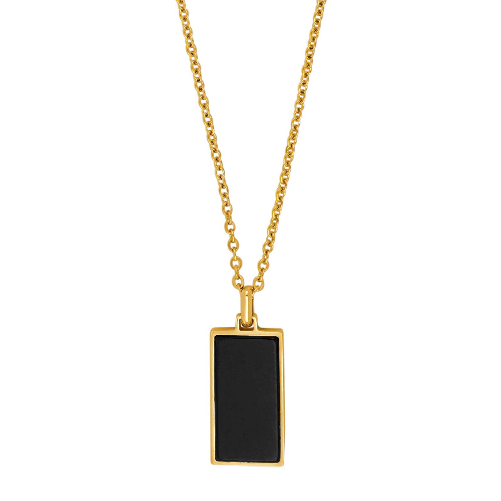 SON kæde stål IP gold med black agate – Halskæde i ægte sølv fra SON of NOA – Varenr. '20840022800