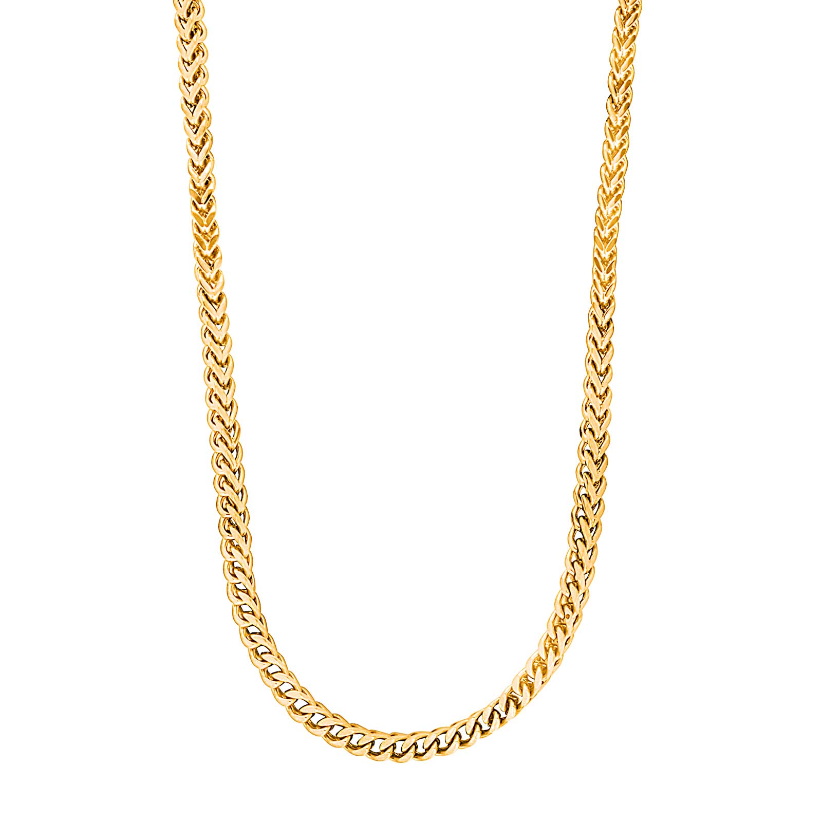 SON kæde steel IP gold 55+5cm, box-chain – Halskæde i ægte sølv fra SON of NOA – Varenr. '20890002855
