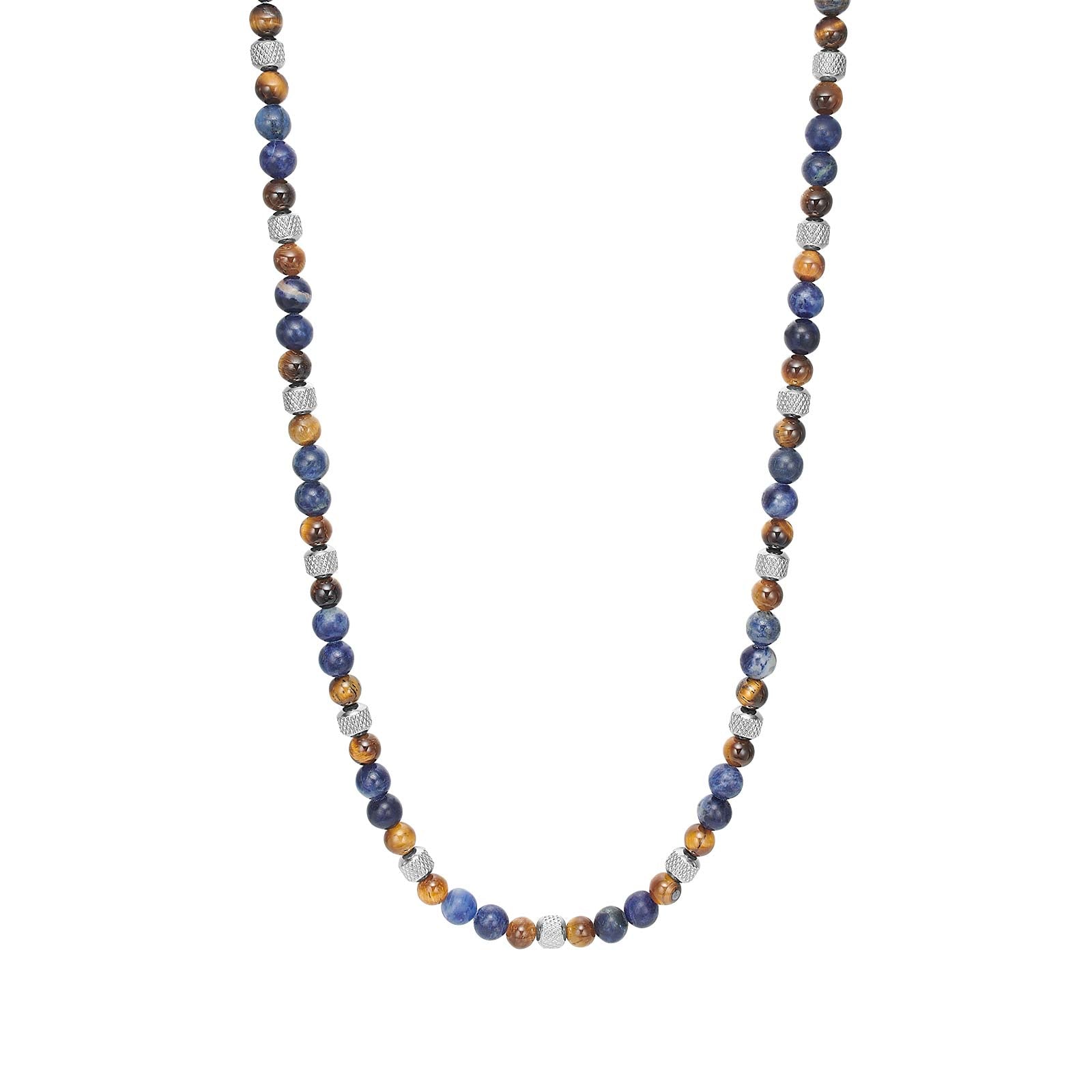 SON kæde stål med yellow tiger/ sodalite 6mm, fra SON of NOA
