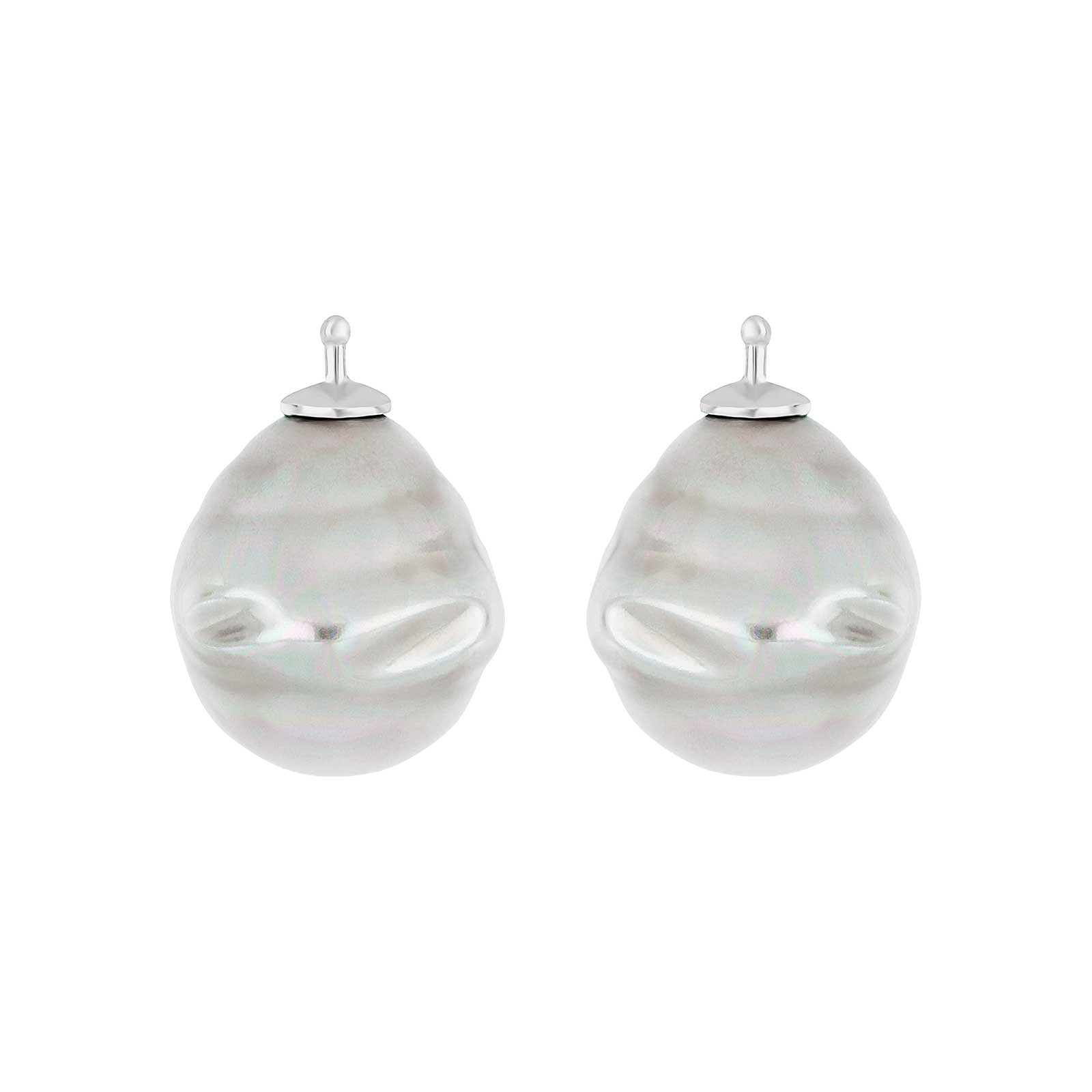 Heide Heinzendorff - Mallorca perle barok farve07 m/rh sølv - par, i sterling-silver, til female, fra Heide Heizendorff