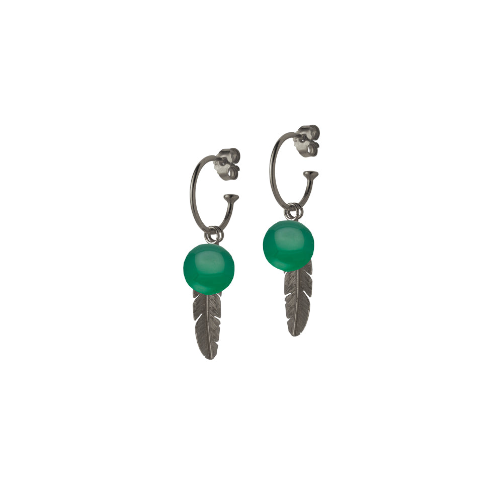 Heiring Creol Green Agate And Feather, fra Heiring