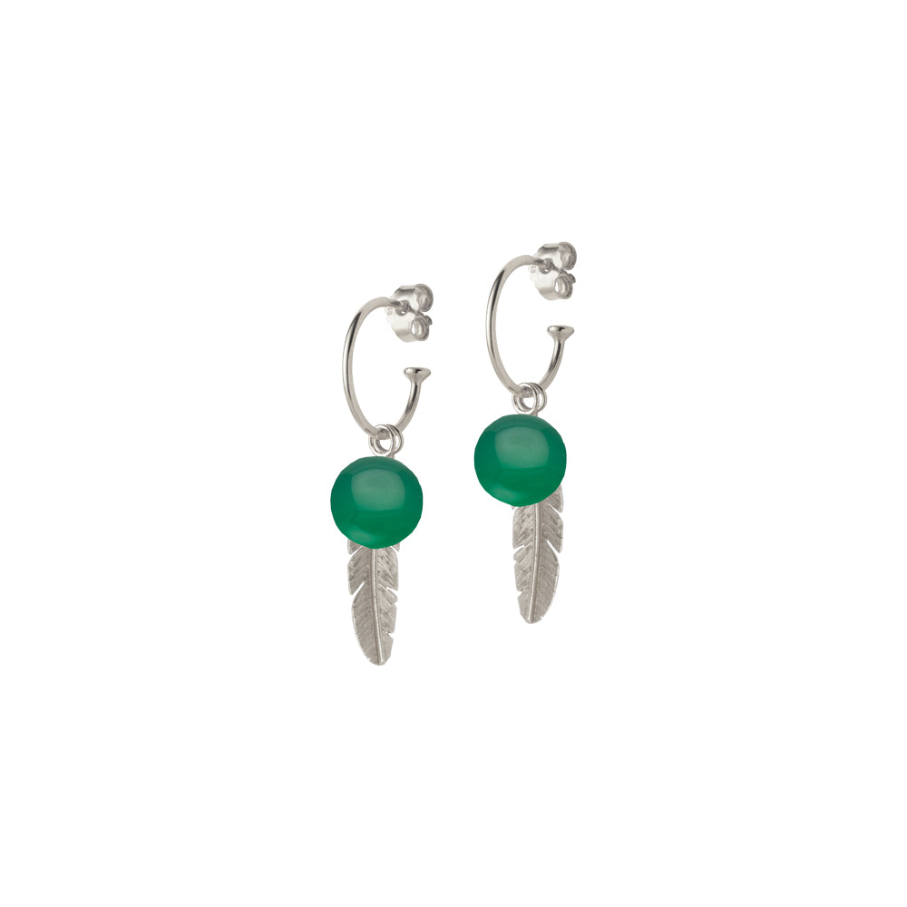 Heiring Creol Green Agate And Feather – Smykke i sølv fra Heiring – Varenr. 29-9-14RH