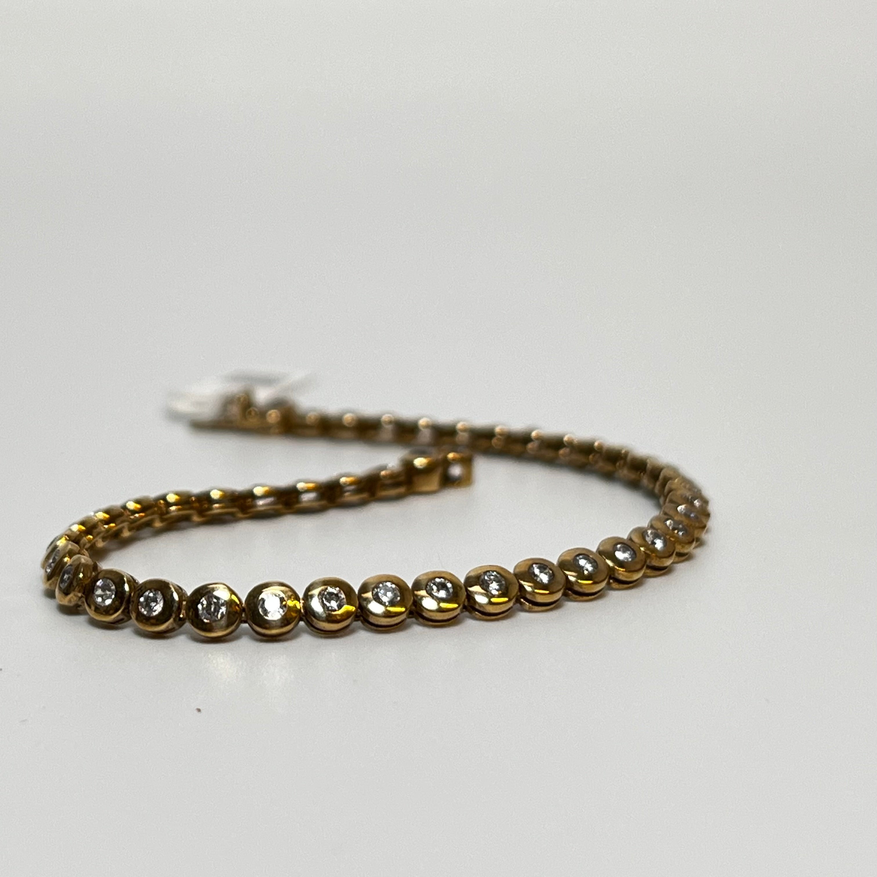 Guld armbånd 8kt M. Zirkonia - 17.5 cm