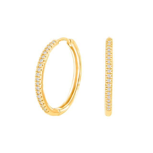 Siersbøl 14kt. guldcreoler m/dia, fra Siersbøl