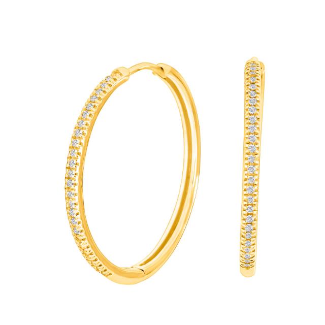 Siersbøl 14kt. guldcreoler m/dia., fra Siersbøl