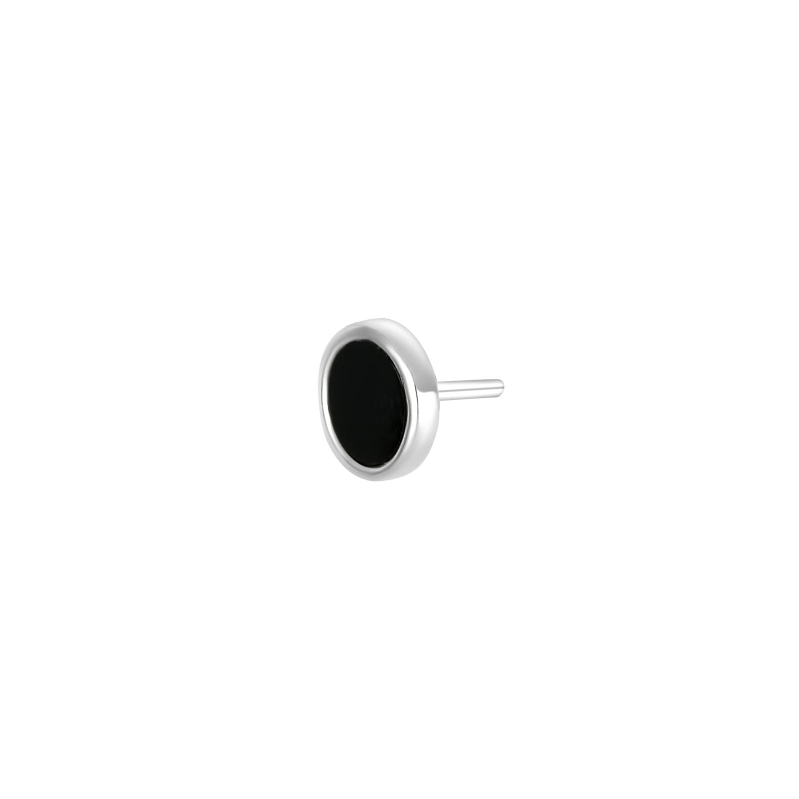 SON Rhd. sølv ørestik med onyx 1 stk. – Ring i rhodineret sølv fra SON of NOA – Varenr. '30251820900