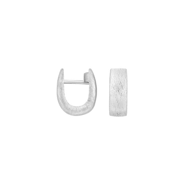 Heide Heinzendorff - Rhod. sølv mat system-creoler Julia 12x4,5mm, i sterling-silver, til female, fra Heide Heizendorff