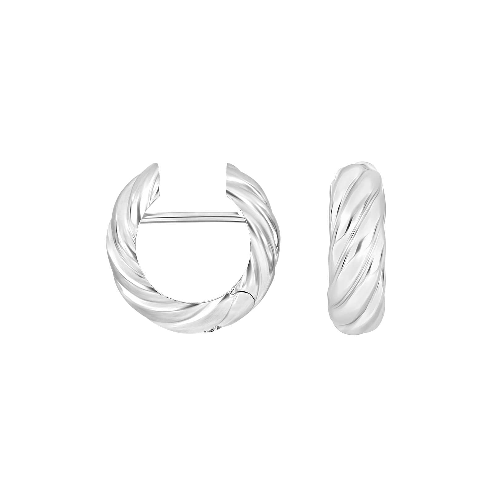 Heide Heinzendorff - Rhod. sølv system-creoler Flora 17x6mm, i sterling-silver, til female, fra Heide Heizendorff