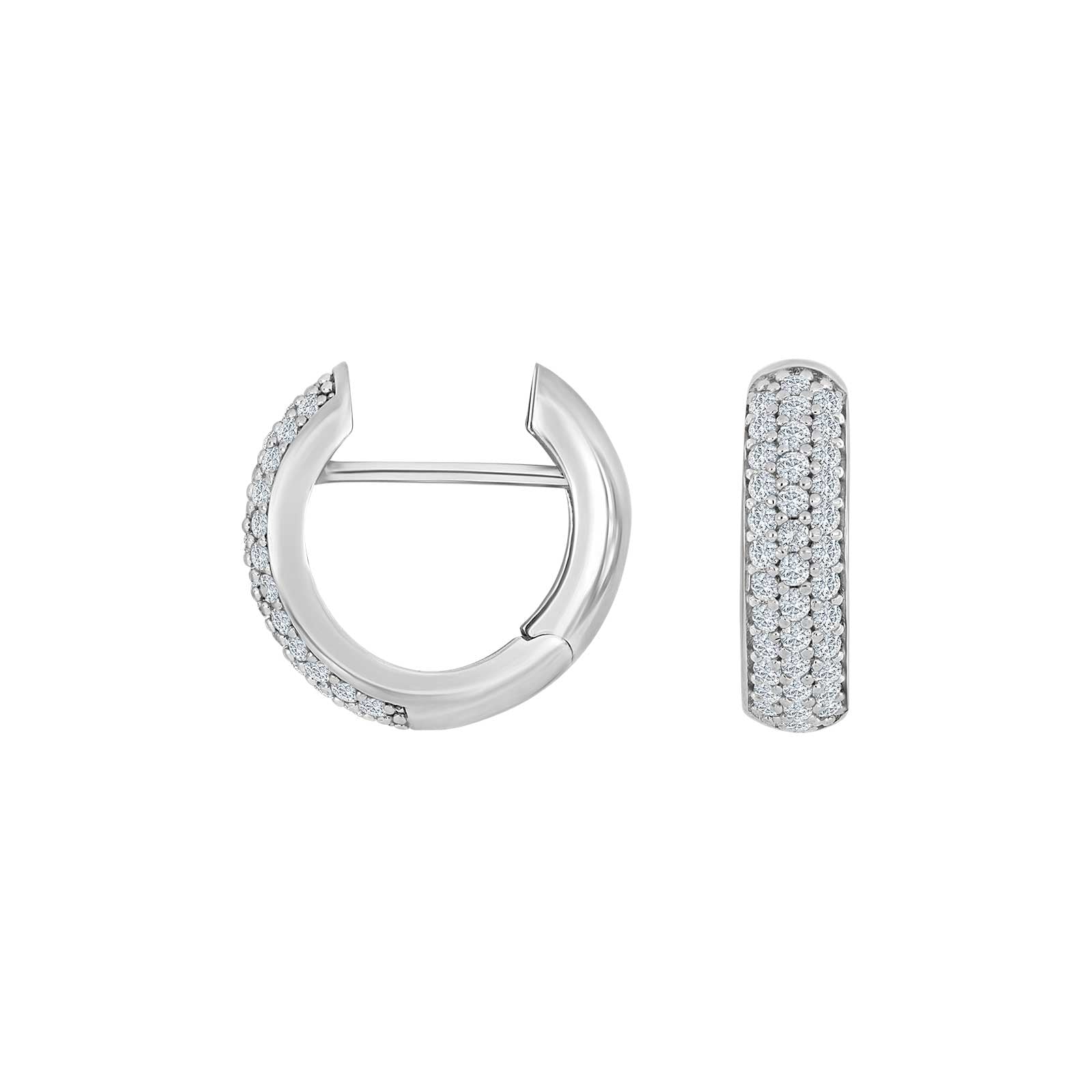 Heide Heinzendorff - Rhod. sølv system-creoler m/cz Lara 16x5mm, i sterling-silver, til female, fra Heide Heizendorff