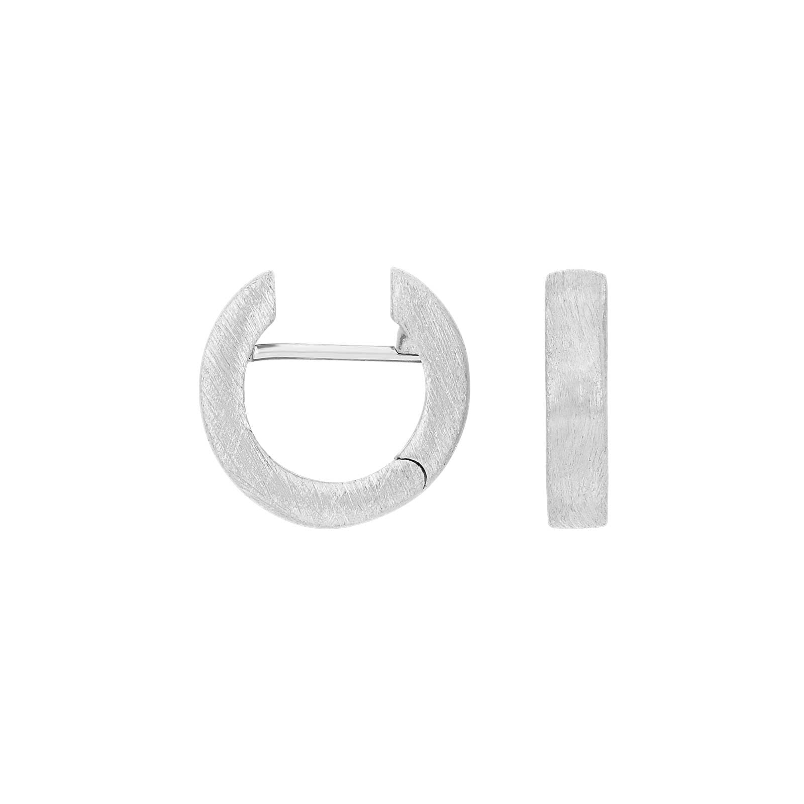 Heide Heinzendorff - Rhod. sølv mat system-creoler Linda 3,5x16mm, i sterling-silver, til female, fra Heide Heizendorff