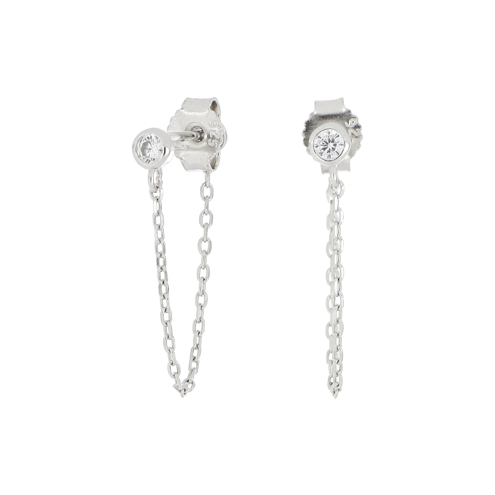 Joanli Nor ørestikker GiaNor 22 mm i rhodineret sølv, 925 sterlingsølv med rhodineret overflade, kubisk zirkonia