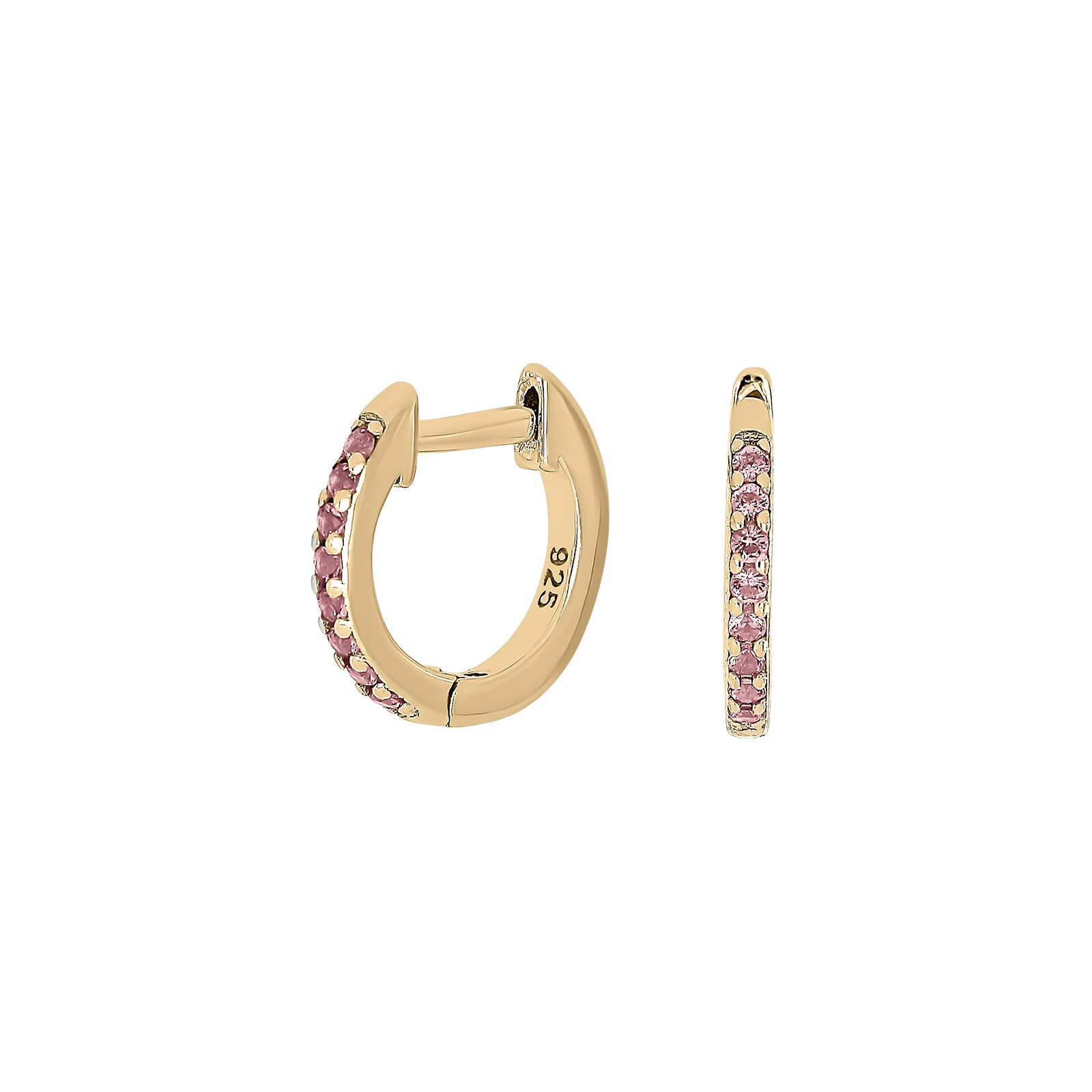 Forgyldt sølv creol lyserød cz HELLENOR, fra Joanli Nor