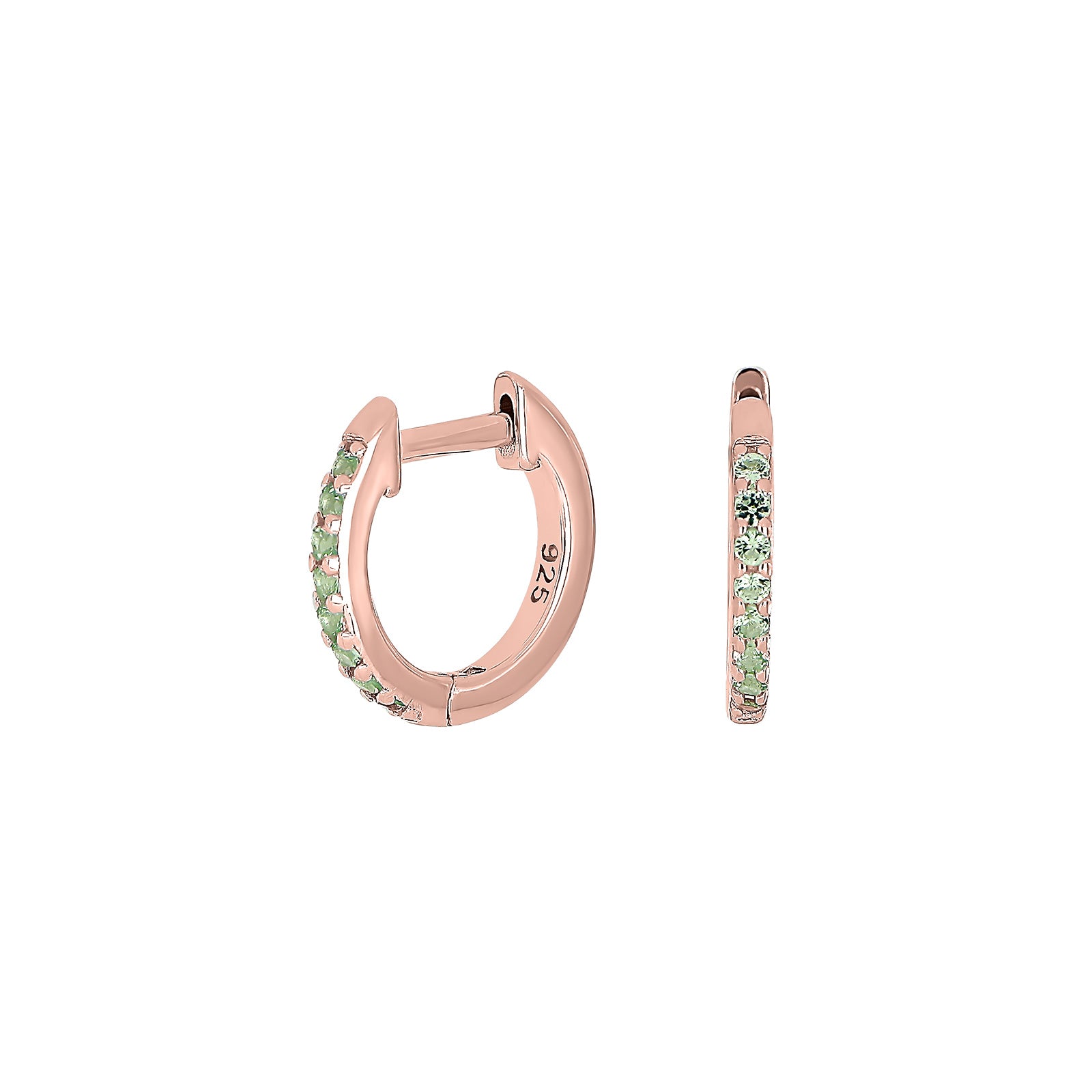 Rosaforg sølv creol lysegrøn cz HELLENOR, fra Joanli Nor