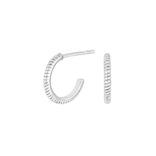 Siersbøl Rhod. sølvørestikker halvcreol 12mm, i silver, fra Siersbøl