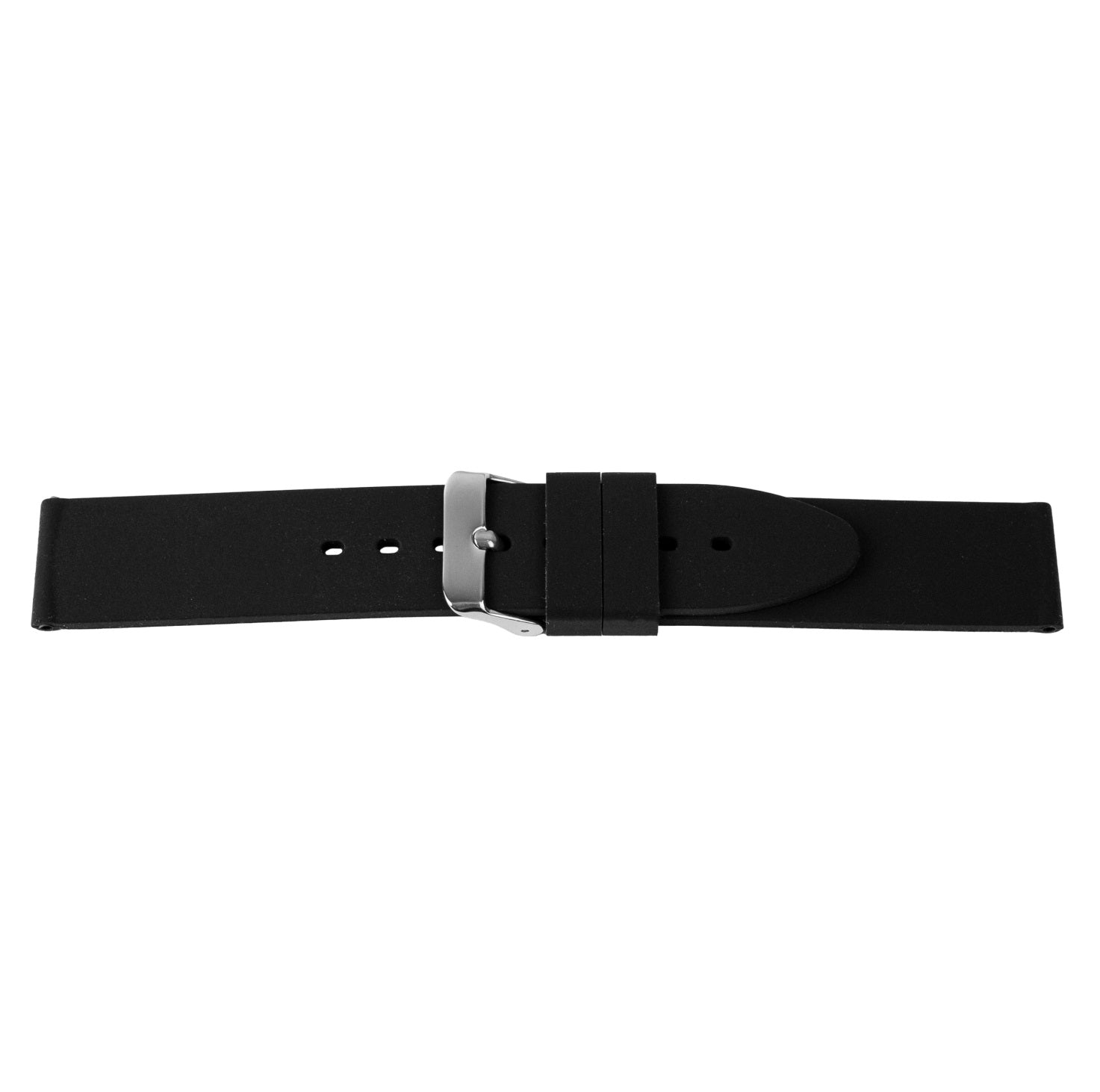 Silikone rem sort føres i 16-24mm, fra Romenta