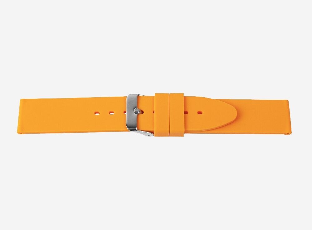 Silikone rem orange føres i 16-24mm, fra Romenta