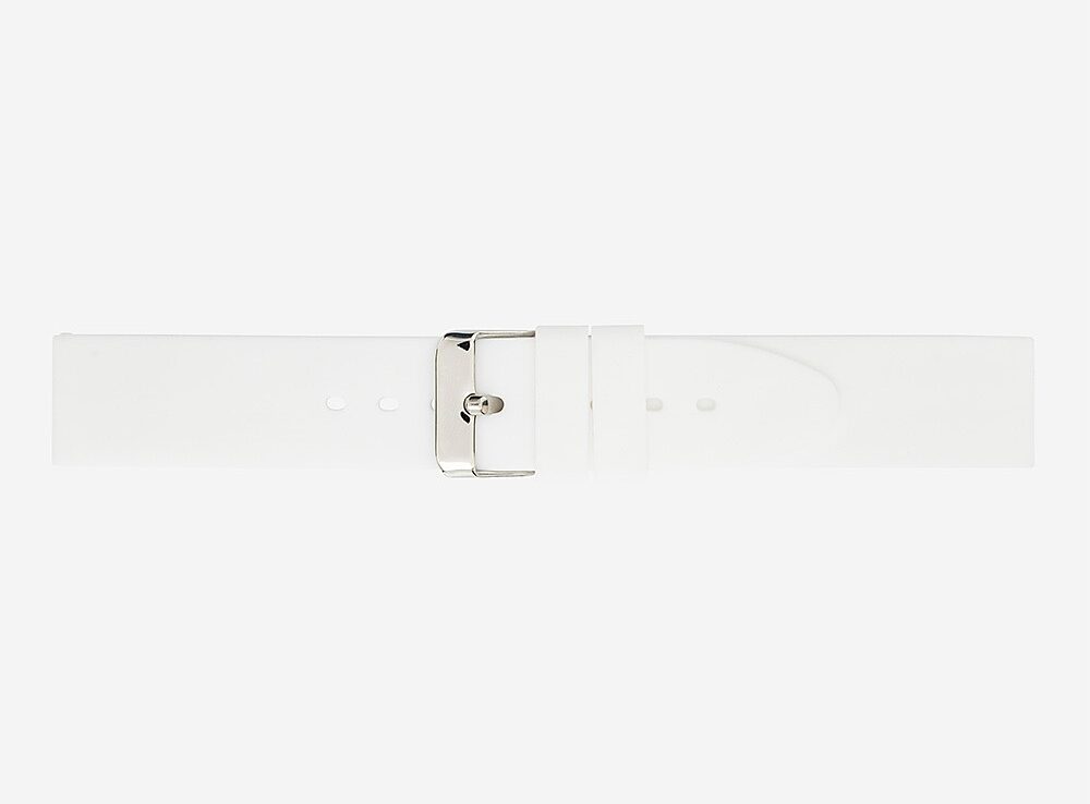 Silikone rem hvid føres i 16-24mm, fra Romenta