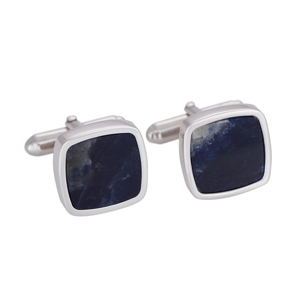SON Rhd. Sølv manchetknapper med sodalite – Smykke i sølv fra SON of NOA – Varenr. '40670020900